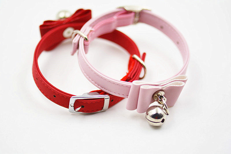 Charming Dog Collar with Bell & Bow Tie