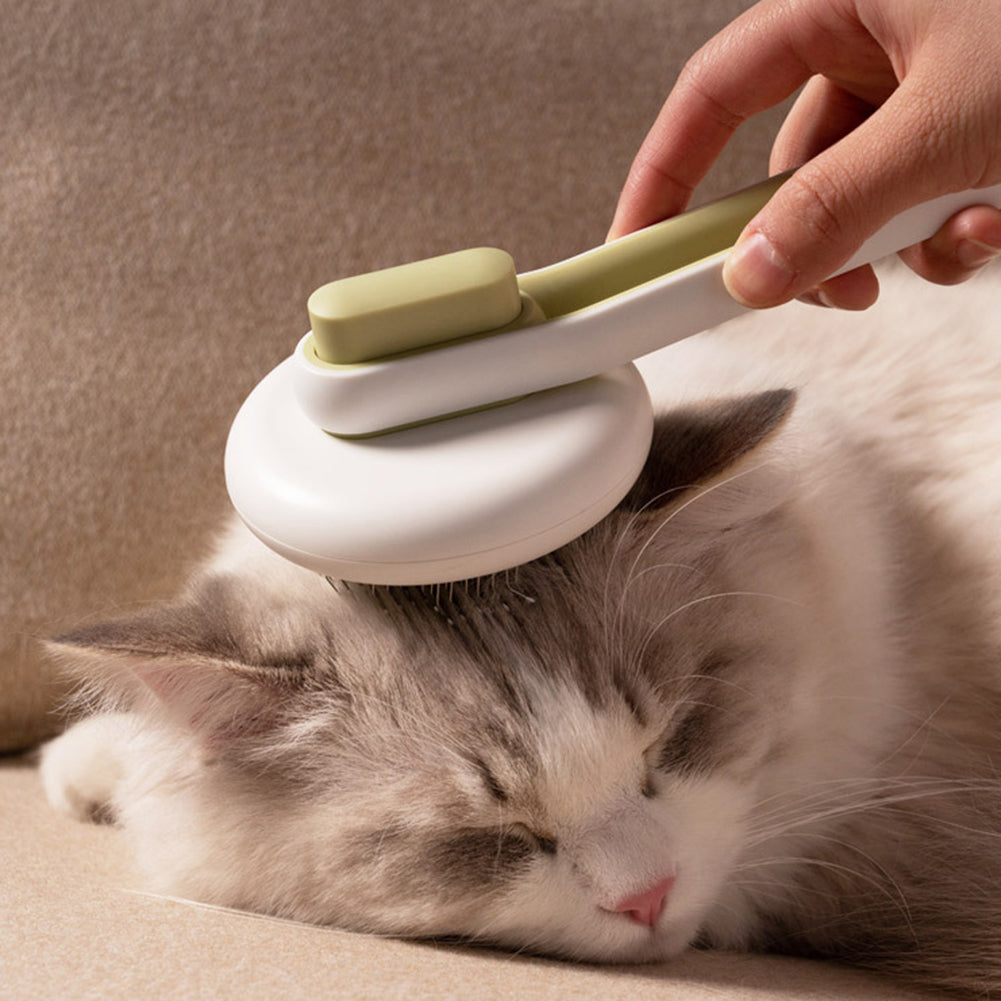 Easy-Press Orthopedic Pet Brush for Relaxing Hair Removal