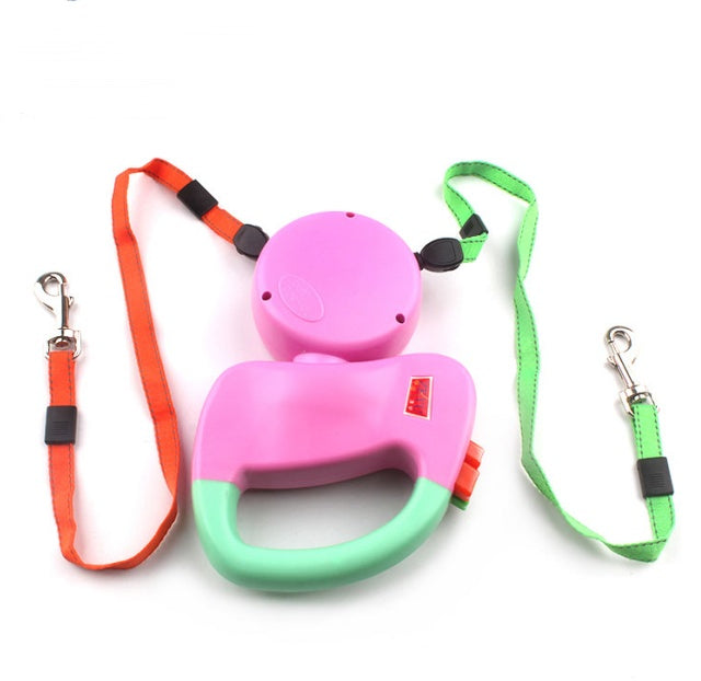 Stress-Free Dual Dog Leash with Retractable Control